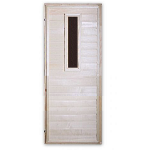 Дверь глухая из липы Кат. А (1700х900) со стеклом